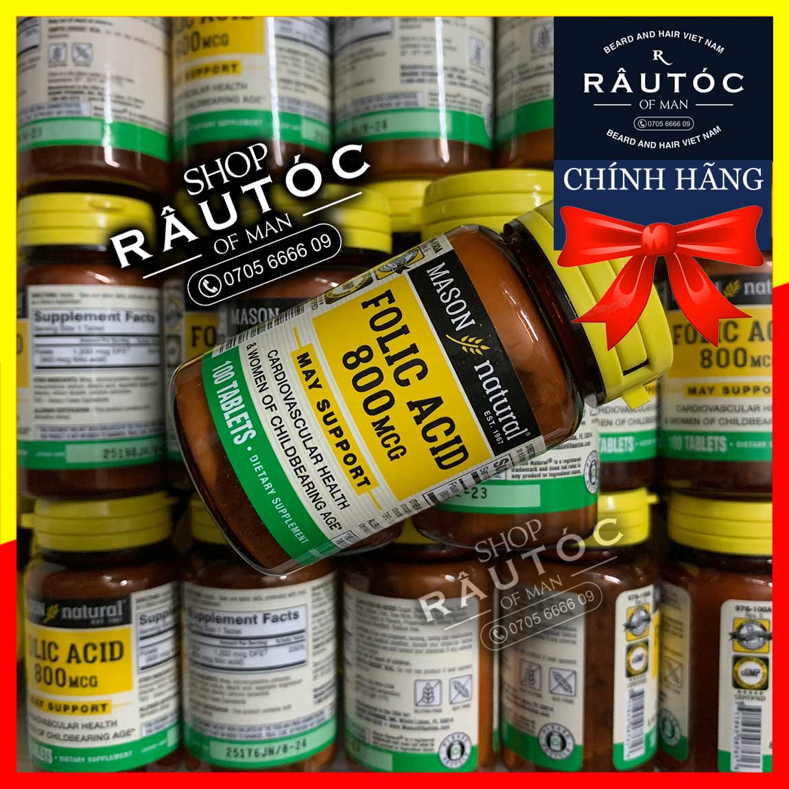 Folic Acid 800 mcg - Hỗ Trợ Mọc Râu
