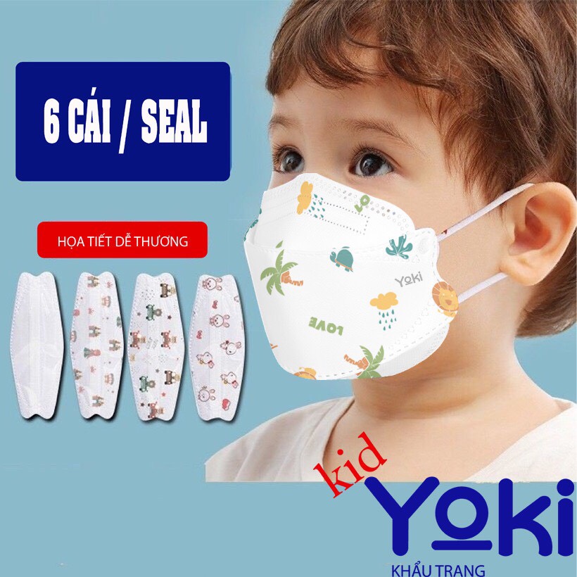 [Mẫu mới ] Combo 60 cái khẩu trang 4D Yoki trẻ em cao cấp