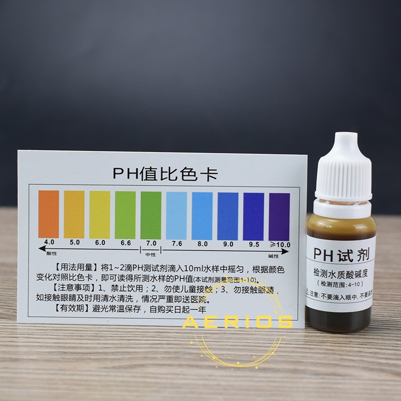 Dung dịch đo độ ph dung tích 10ml, thử độ ph của nước bằng dung dịch, dung dịch thử độ ph của nước
