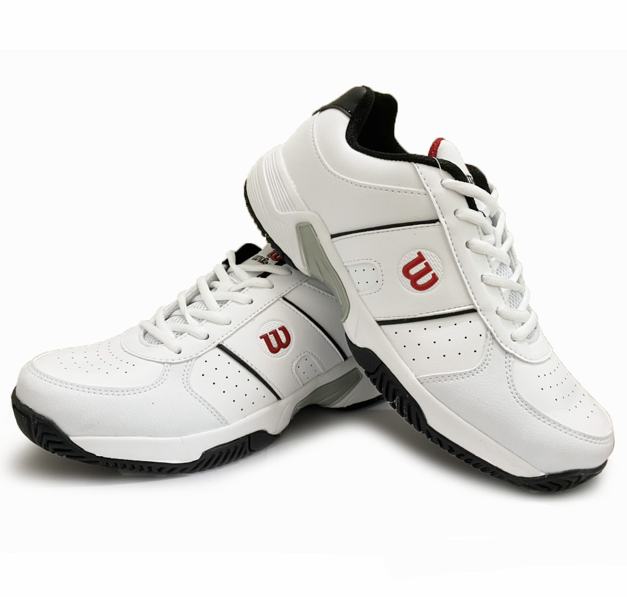 Giày tennis WILSON H mẫu mới màu trắng viền đen, đỏ mẫu mới