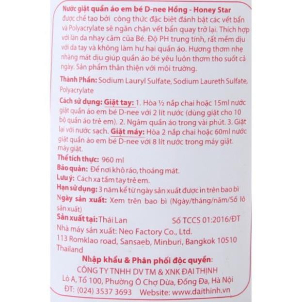 Nước giặt dnee chai 960ml  (Có tem Đại Thịnh)