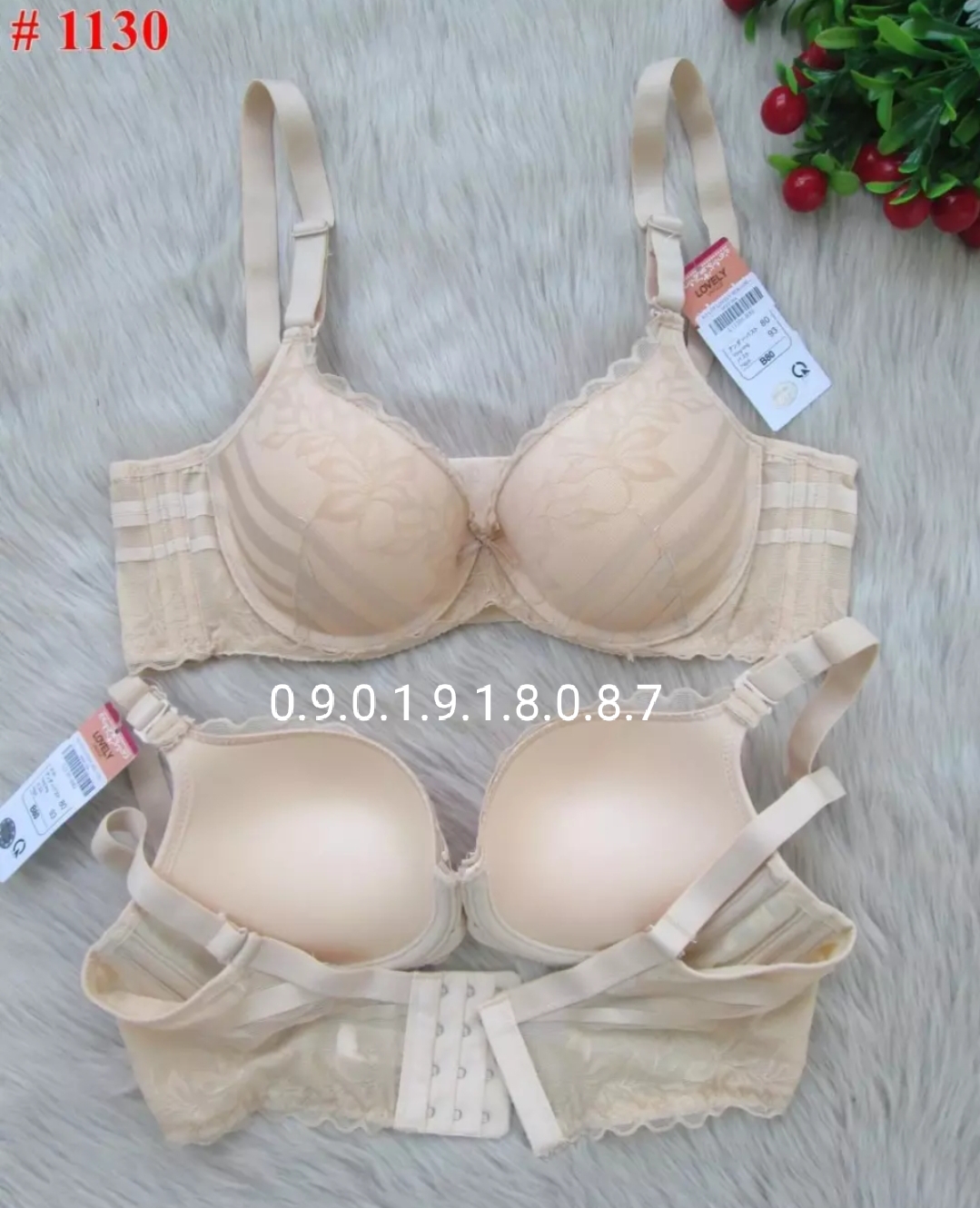 [HCM] bra lace sucking straightener Medium 3cm lovely have underwire 4 clasps code 1130 [high-end goods-genuine]