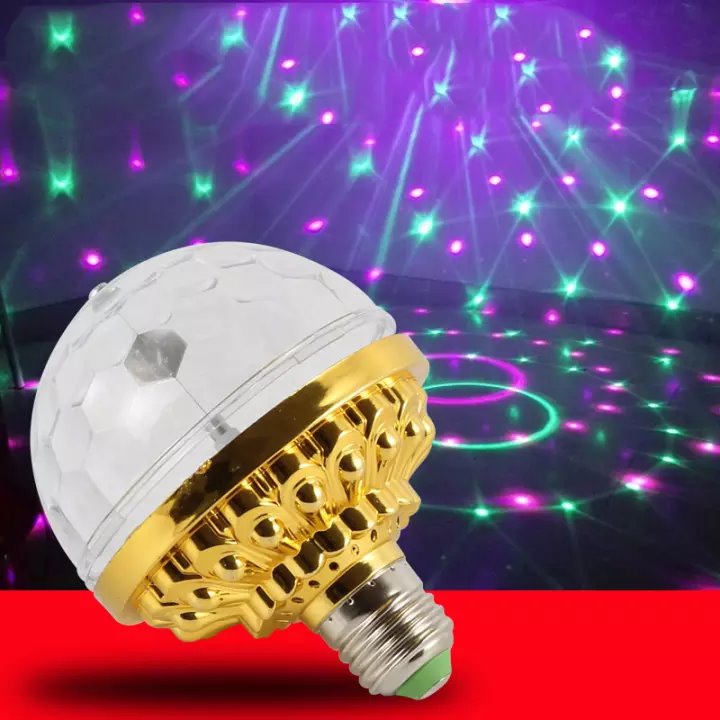 Đèn led xoay 7 màu chớp nháy theo nhạc - đèn led sân khấu xoay 7 màu - đèn vũ trường - đèn quán bar