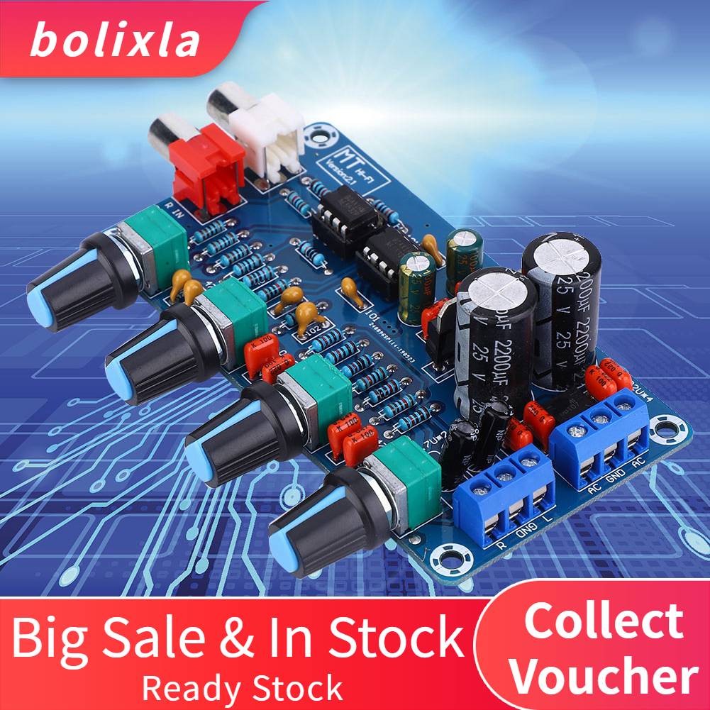 NE5532 HIFI Stereo Preamplifier Tone Board Treble Mediant Bass Volume Control Dual AC 12V-18V