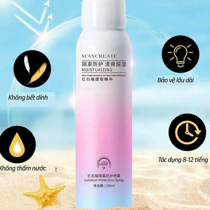 COM BO 2 CHAI XỊT CHỐNG NẮNG MAYCREATE