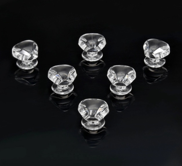 Núm tay cầm mica, núm cửa mica, trong suốt, 5 chiếc