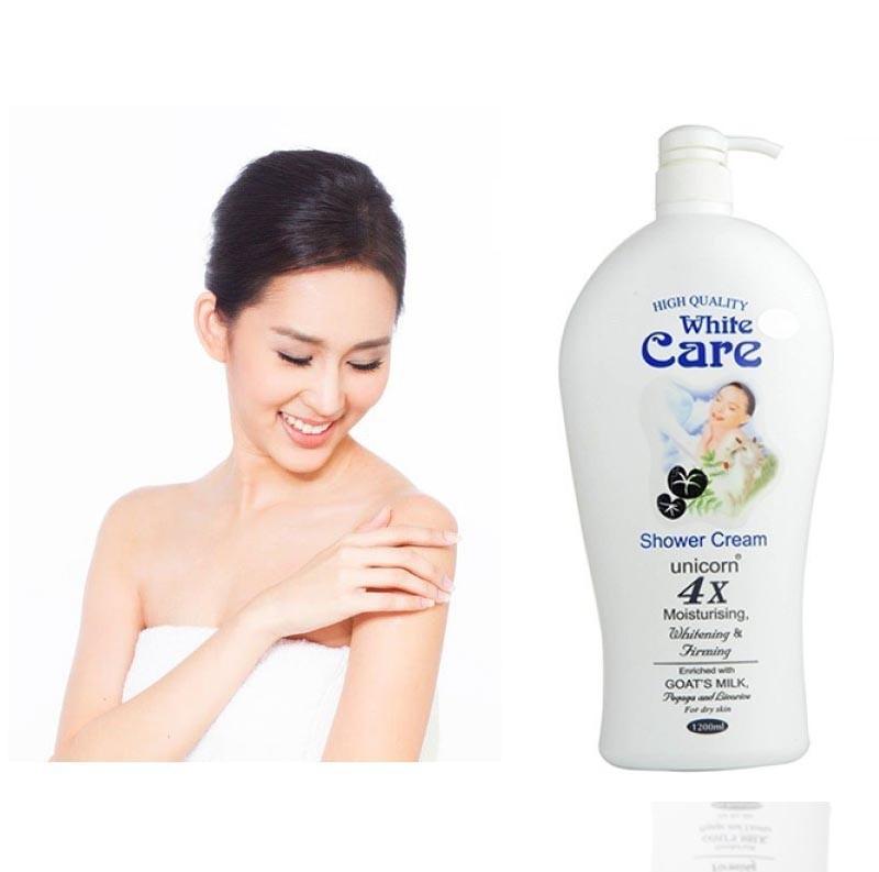 [HCM]- [ Combo 2 chai ] 1700ml Sữa Tắm Dê White Care Cao Cấp Malaysia (Chai lớn 1200ml + chai nhỏ 500ml ) (Date mới 36 tháng)-[ 12.12 Hot Deals ]