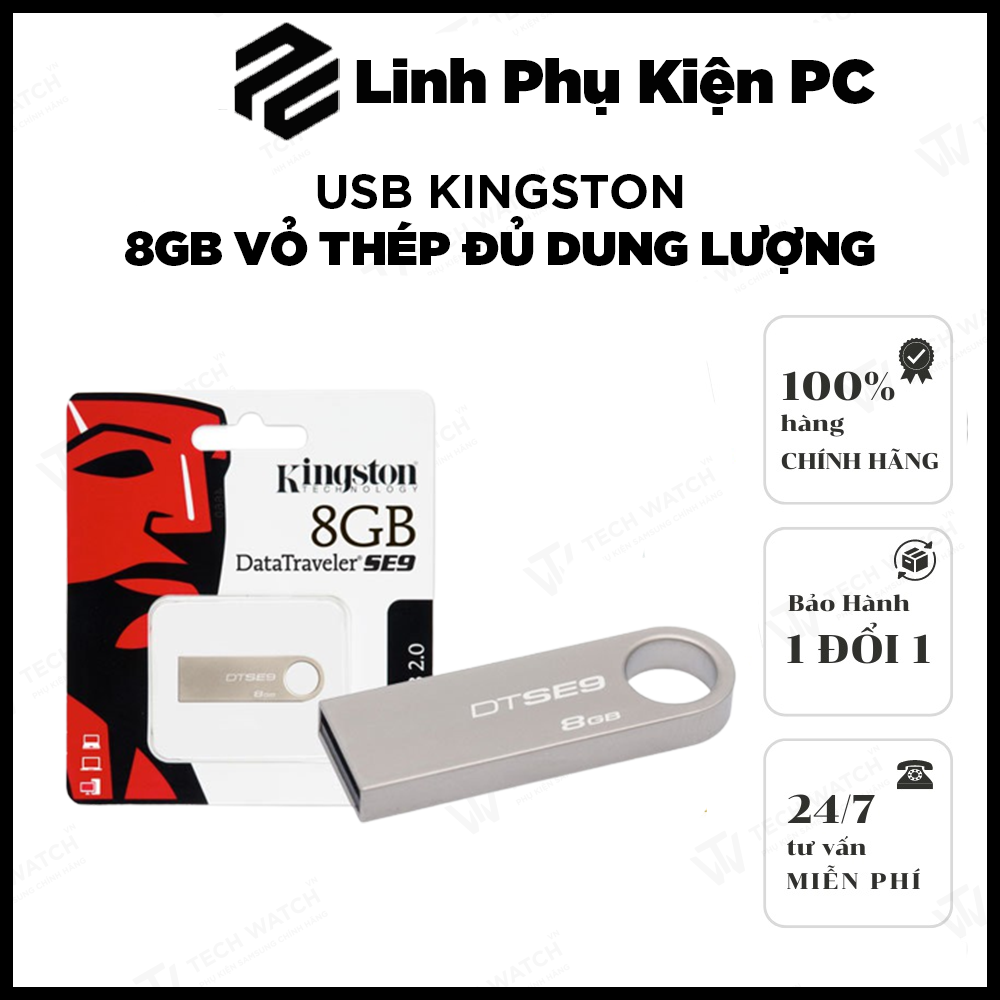 USB Kingston 8gb DT101( Hàng đủ dung lượng ) bảo hành 1 đổi 1