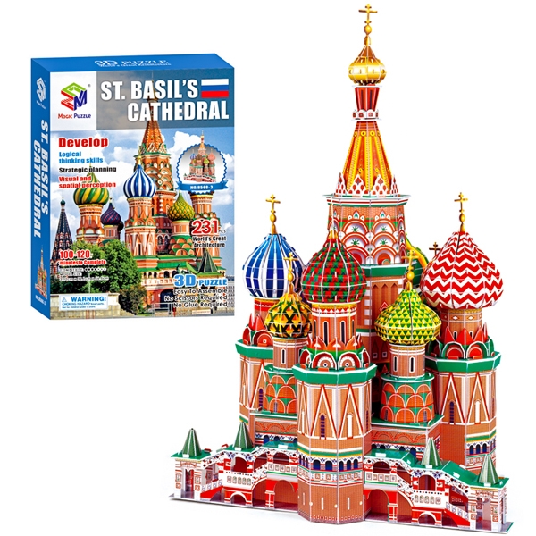 Mô hình giấy 3d magic puzzle: đền thánh vasily hiển phúc b568-3