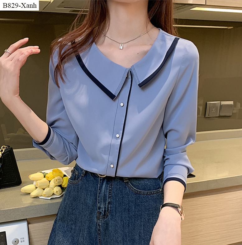 [HCM]B829- Áo SM Viền dày tay