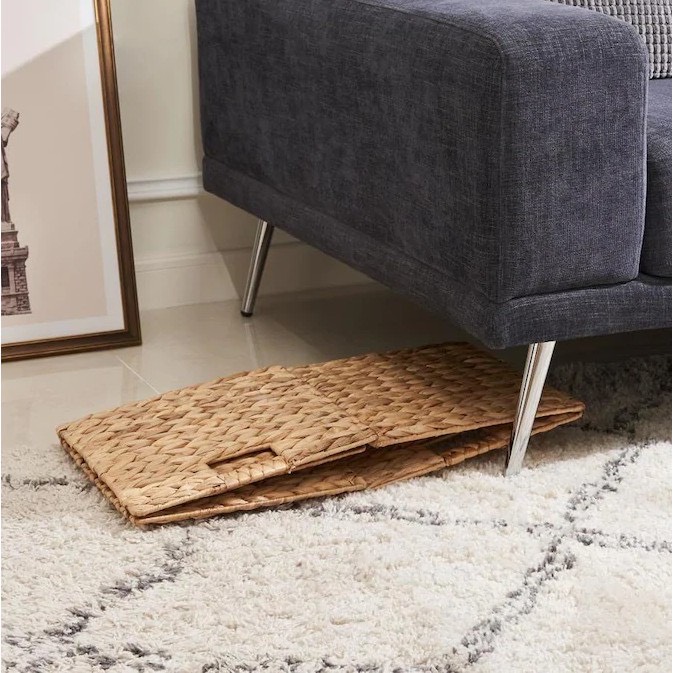 Square Folding water hyacinth basket 27x27x27