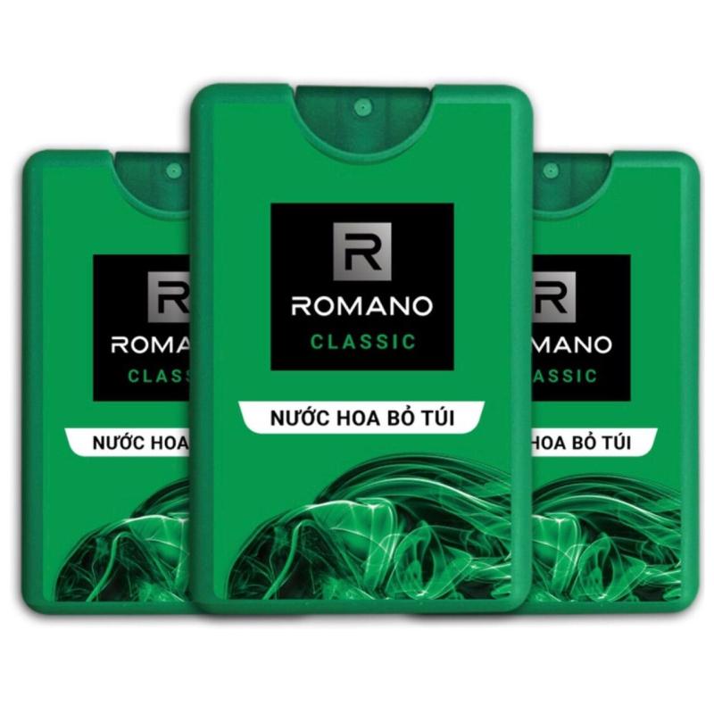 Combo 3 Chai nước hoa bỏ túi Romano Classic (18ml*3 chai)
