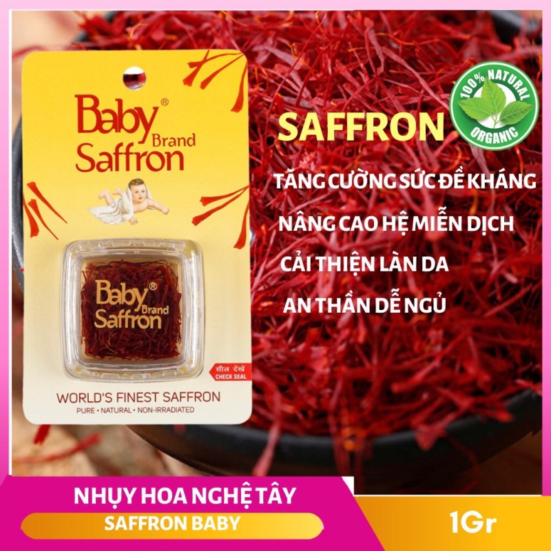 Nhụy hoa nghệ tây Ấn Độ - Baby Brand Safron- Bán hàng bằng cái tâm, uy tín!!! giá rẻ