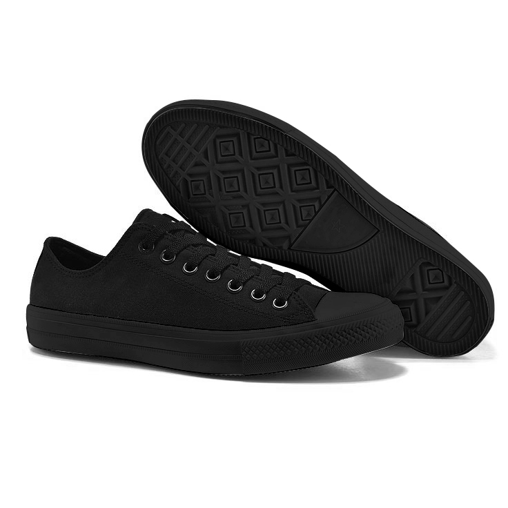 [HCM]Giày Sneaker Vải Canvas CK2 Cổ Thấp Nam Màu JetBlack