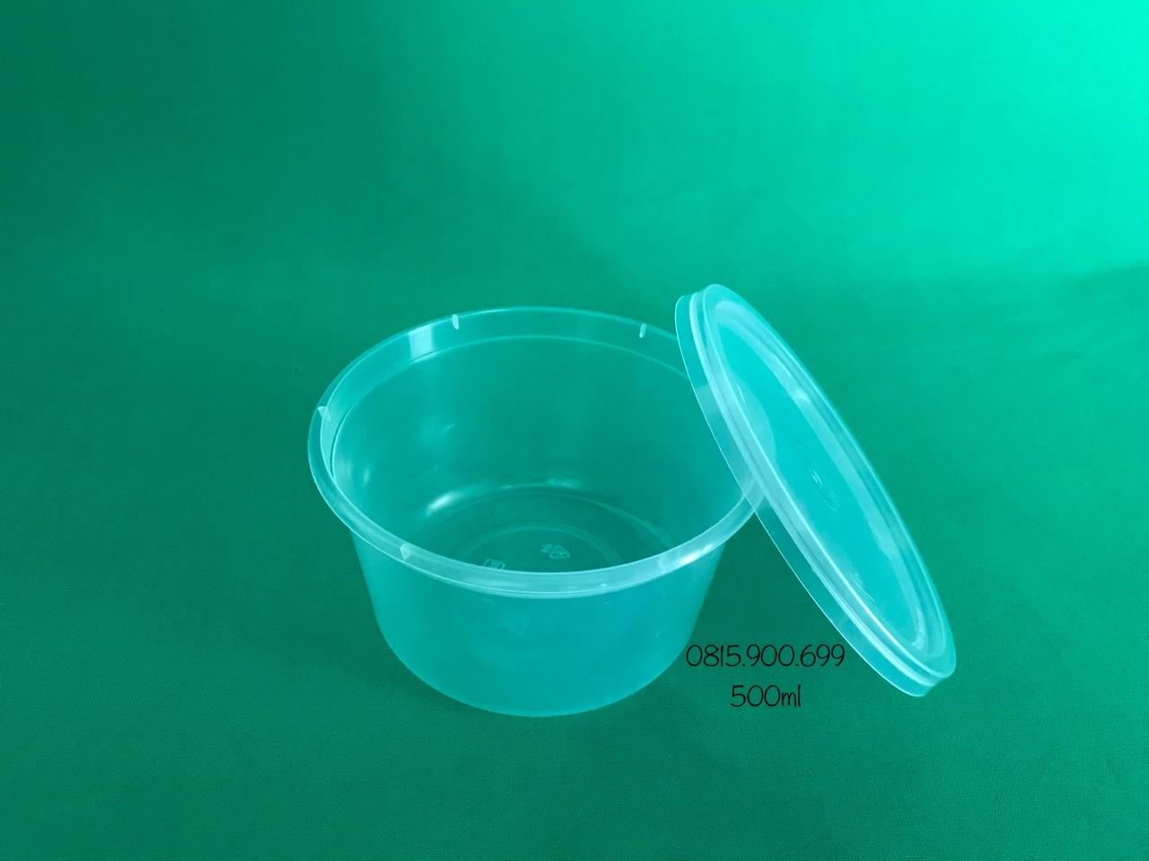 100 BỘ HỘP TRÒN PP CÓ NẮP 500ML