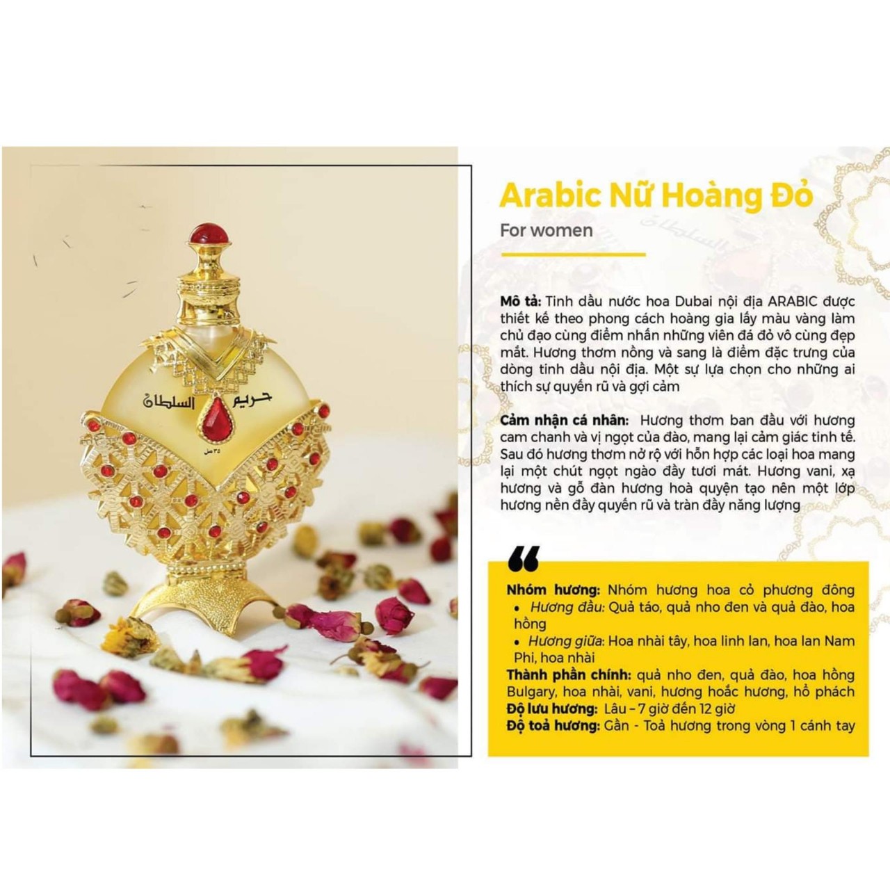 [ shop uy tín ] [ Shop uy tín ] Tinh Dầu Nước Hoa Dubai Hareem Al Sultan [ Nữ Hoàng Đỏ ]