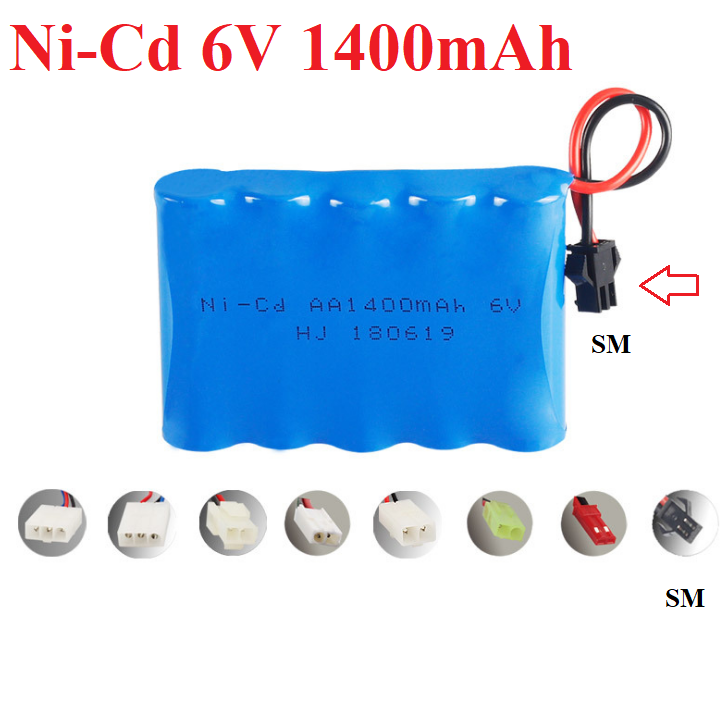 Pin Ni-cd 6V 1400mah cho xe mô hình điều khiển