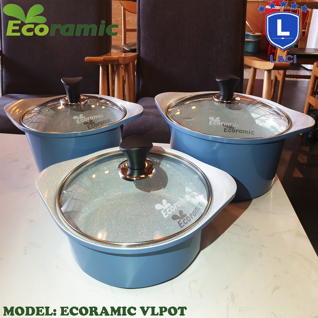 Set of 3 bottom pot from striated stone Korean ecoramic vplot consists of 3 pot non-stick 5 bottom die-cast material block gift minder lift pot Silicon