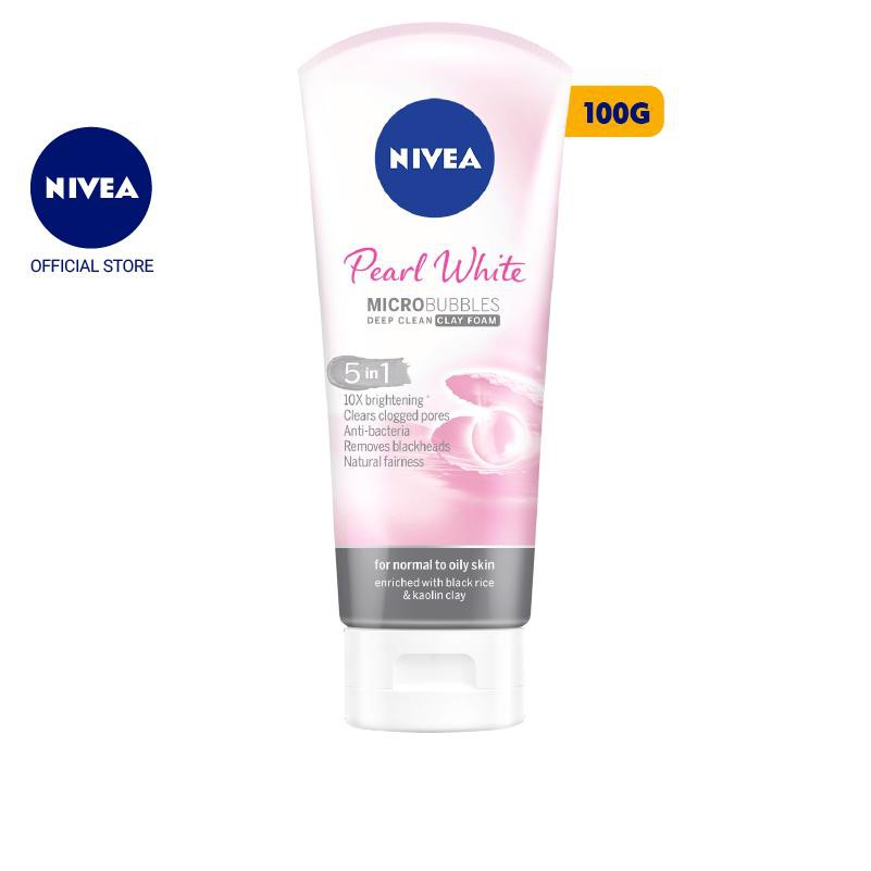 [HCM]Sữa rửa mặt NIVEA Pearl White Đất Sét giúp trắng da ngọc trai (100g)