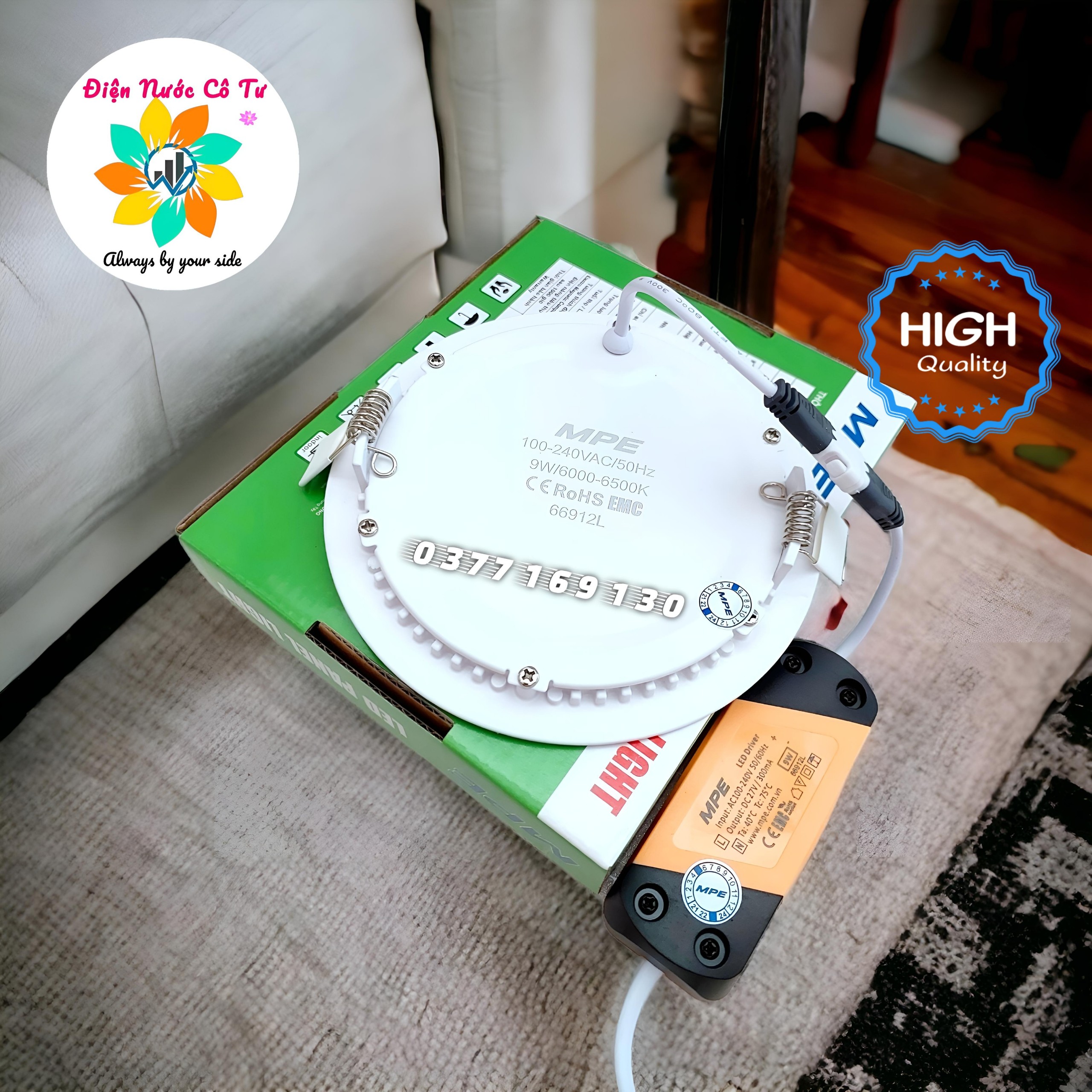 Đèn LED âm trần 9w cao cấp MPE (bảo hành 24 tháng)