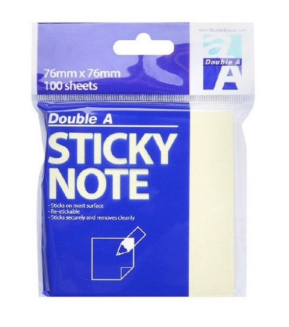 Giấy note vàng 3x3 Double A (76mm x 76mm) - 1 xấp