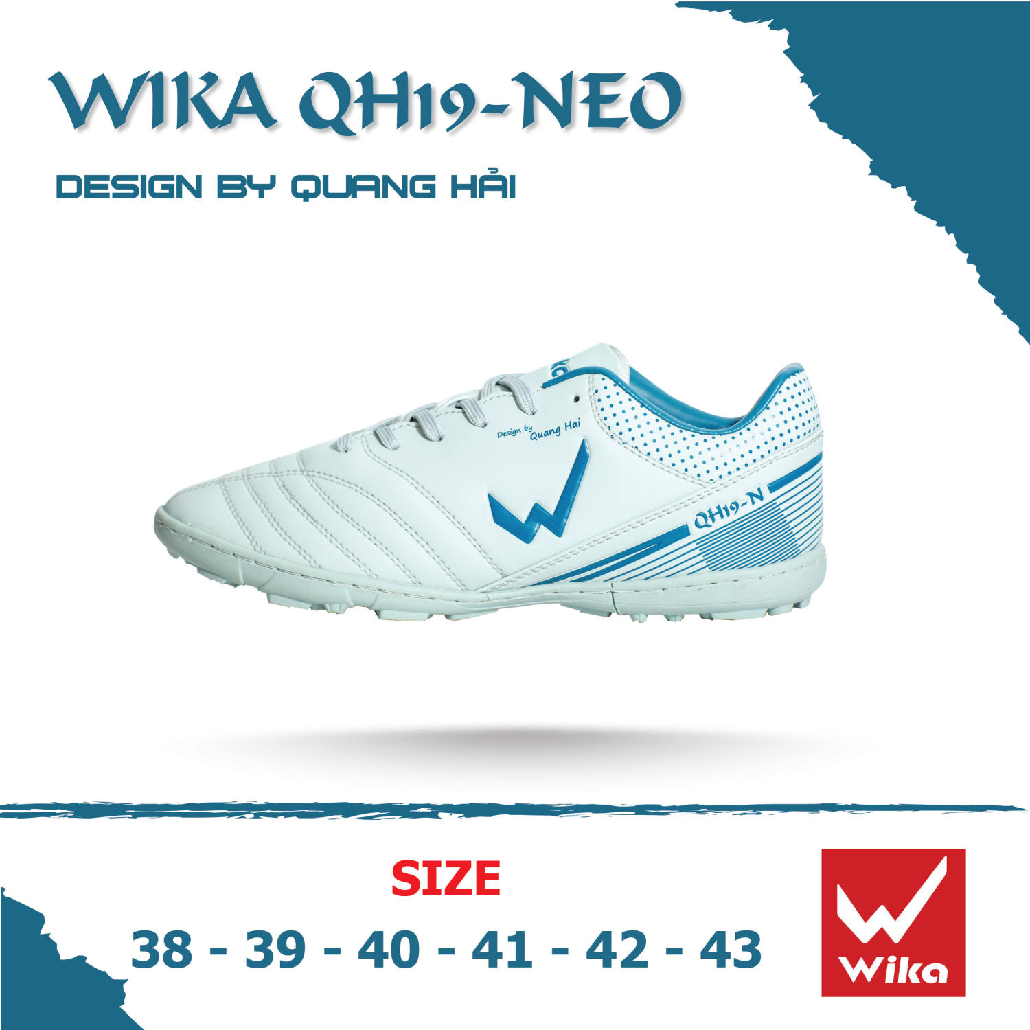 Giày đá bóng wika chính hãng quang hải qh19-neo