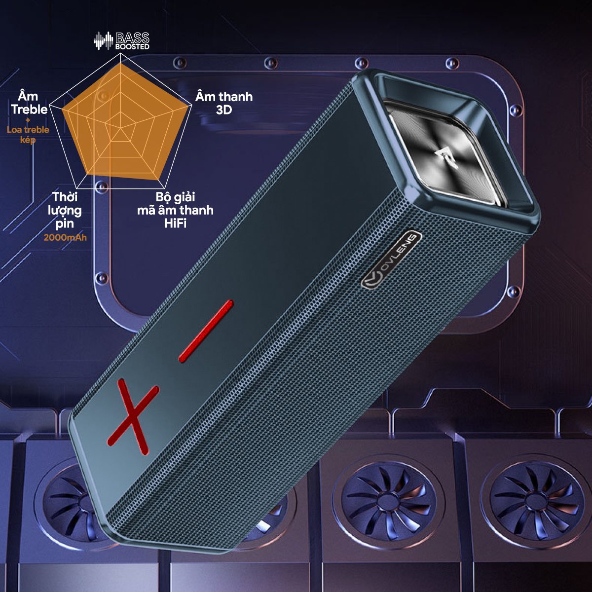 Loa Bluetooth OVLENG V13 - Loa Kép, Sạc Type C, Bluetooth 5.0, Pin 2000mah