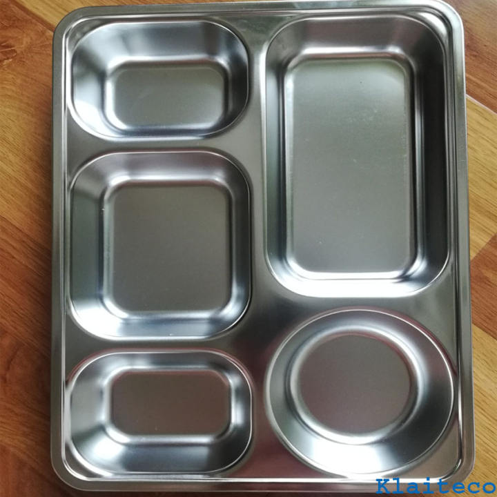 Khay phần đựng cơm inox sâu, inox xịn 5 ngăn cao cấp, an toàn