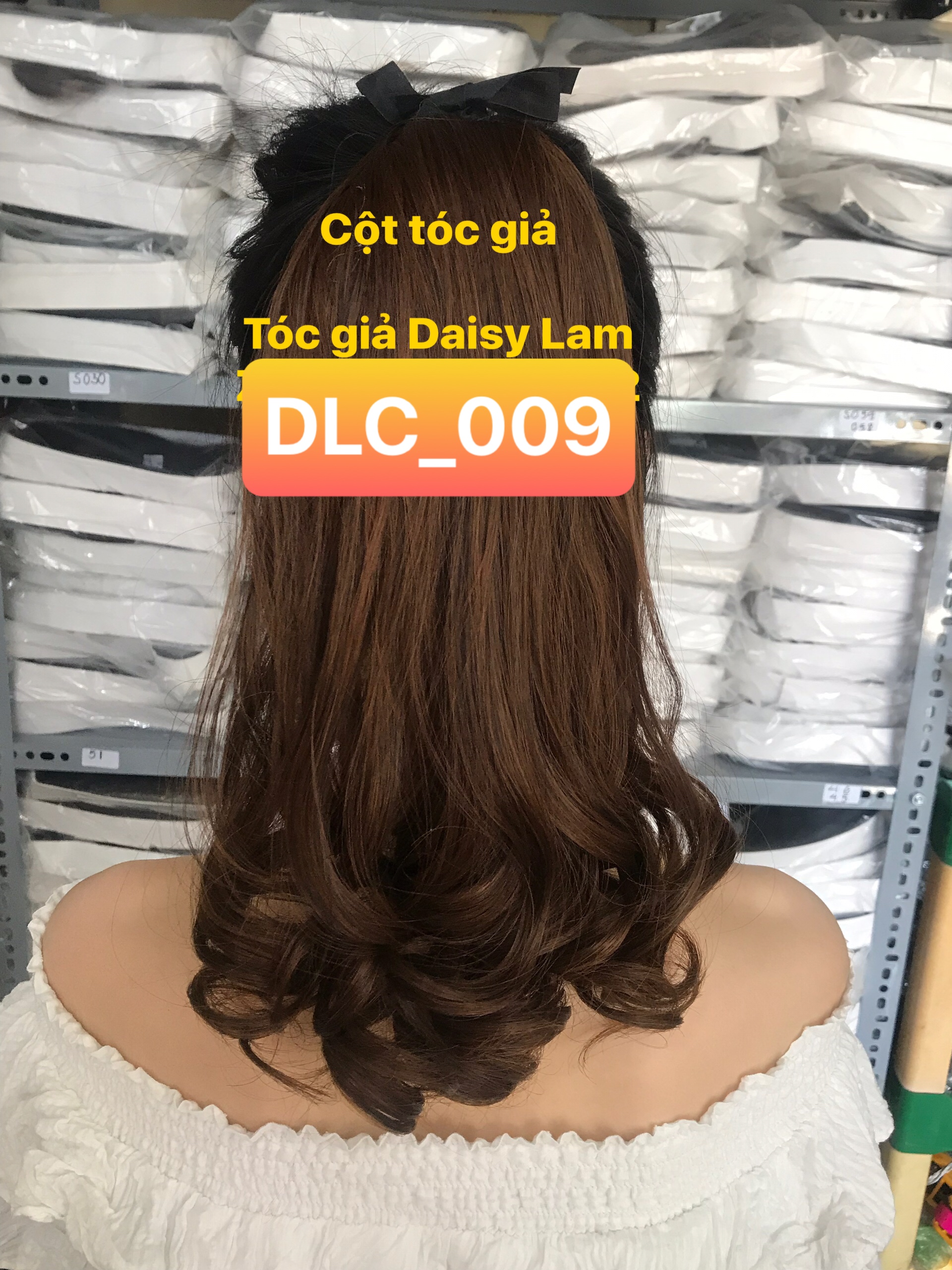 CỘT TÓC GIẢ XOĂN NGẮN 38cm C009