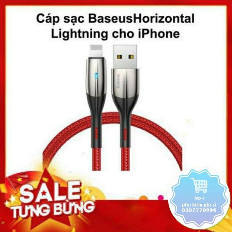 [1m và 2m] Cáp sạc và truyền dữ liệu tốc độ cao Baseus Horizontal Data Lightning cho iP iPad 2.4A