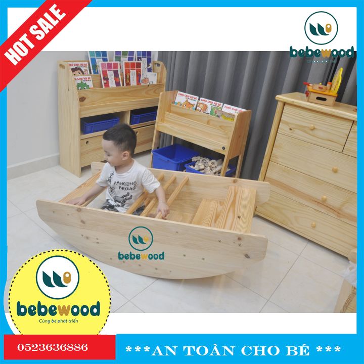 Thuyền Bập Bênh Koki Gỗ Cho Bé (Hàng đặt trước 3 ngày) - Bebewood