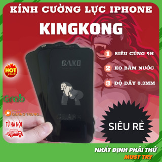 Kính cường lực kingkong Baiko dành cho iphone, độ cứng 9H, full màn hình, chống bám nước ip6, 7, 7plus, x, 11, 12, 13 thumbnail