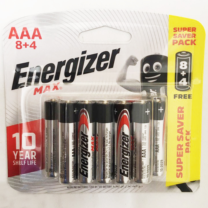 Pin AAA Energizer E92 Max Alkaline (1 Vỉ 12 Viên) - Made in Singapore