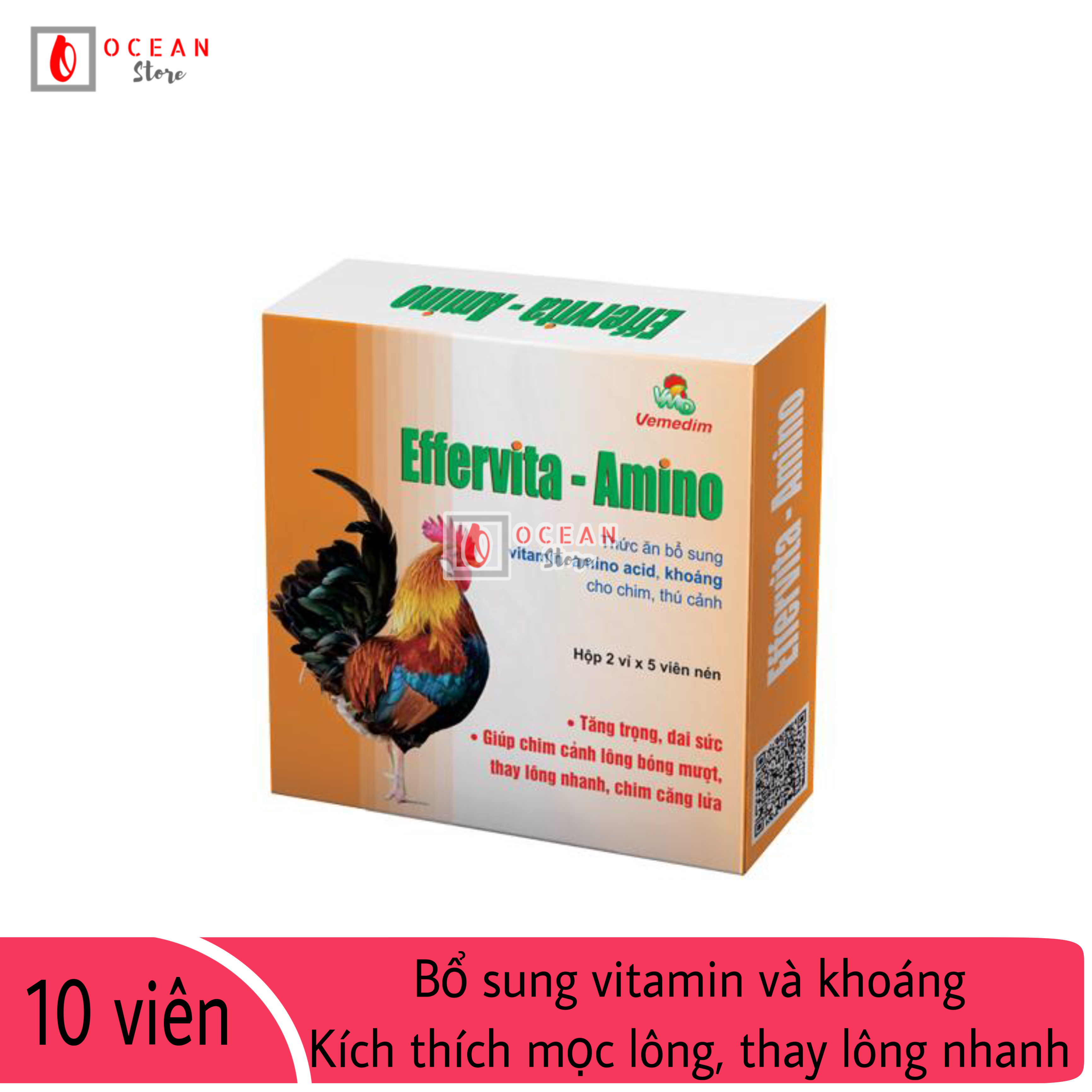 Thuốc giảm stress, dưỡng lông, thay lông nhanh cho chó mèo, chim cảnh - Thuốc Effervita Amino