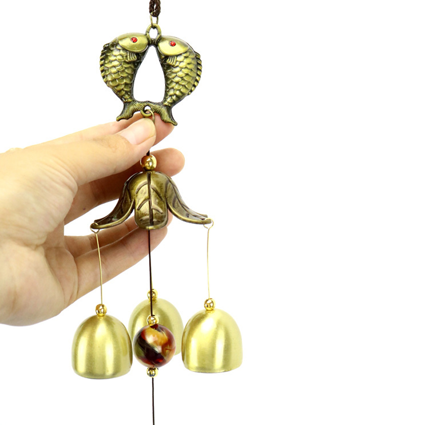 Chuông gió, chuông phong thủy treo trong nhà và ngoài trời 206844 (hình song ngư 1 tầng)