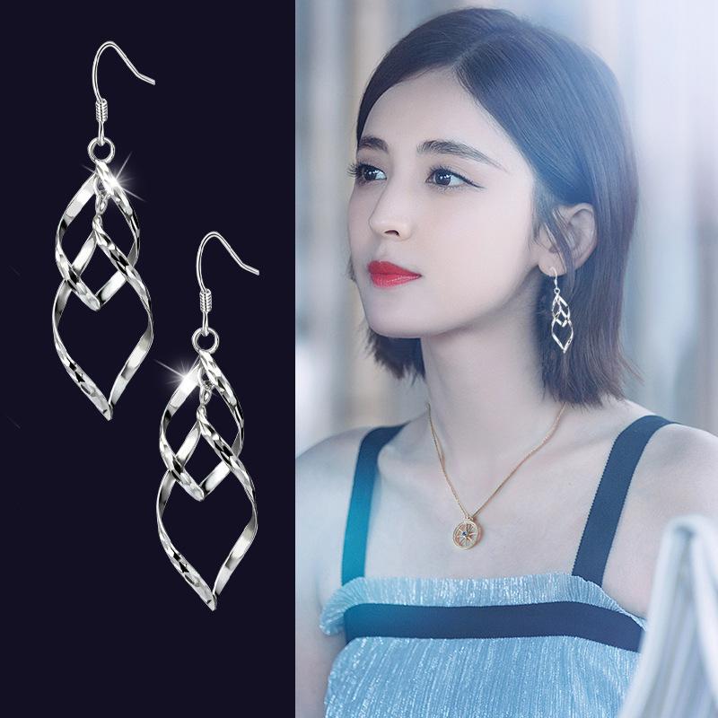 Bông Tai 2 Chiếc Lá Lồng Đèn   Tòn Ten Phong Cách Hàn BT2LEAFTONTEN01