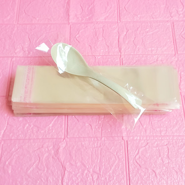 100g (~120cái) Túi Opp dán mép 6x20cm (+ 4cm) - Túi ni lông băng keo dán miệng - Bao nilon dán miệng