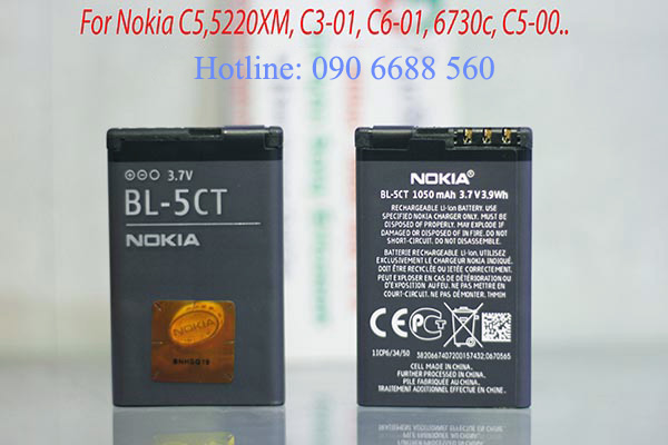 Pin Nokia BL-5CT công ty (2600/5220/5630/6303/6700/6730/C3/C5/C6)