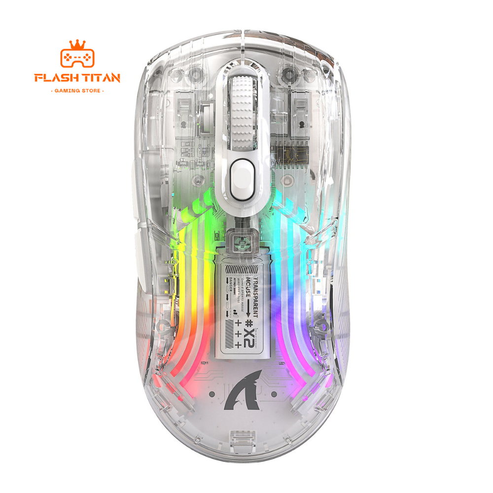 Chuột gaming dành cho máy tính X2 Pro - Thiết kế trong suốt độc lạ kèm nhiều chế độ đèn led RGB - Có phiên bản không dây