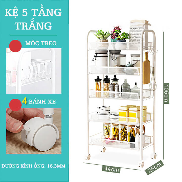 Kệ Để Đồ Đa Năng Có Bánh Xe K04