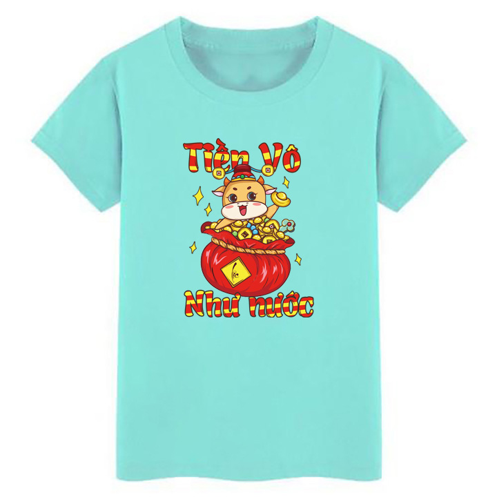 [HCM]Áo Thun nữ form rộng chất liệu mềm mịn thoáng mát in hinh Trâu Vàng tiền vô như nước EM1548 Thương Hiệu Elsa