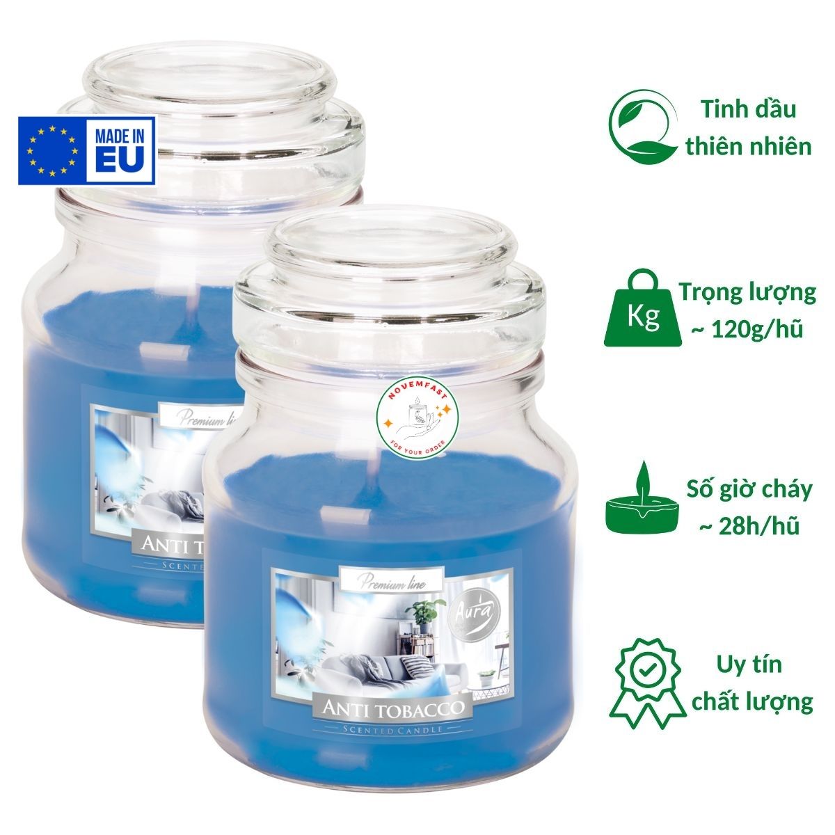 Combo 2 Hũ nến thơm phòng Bispol 120g