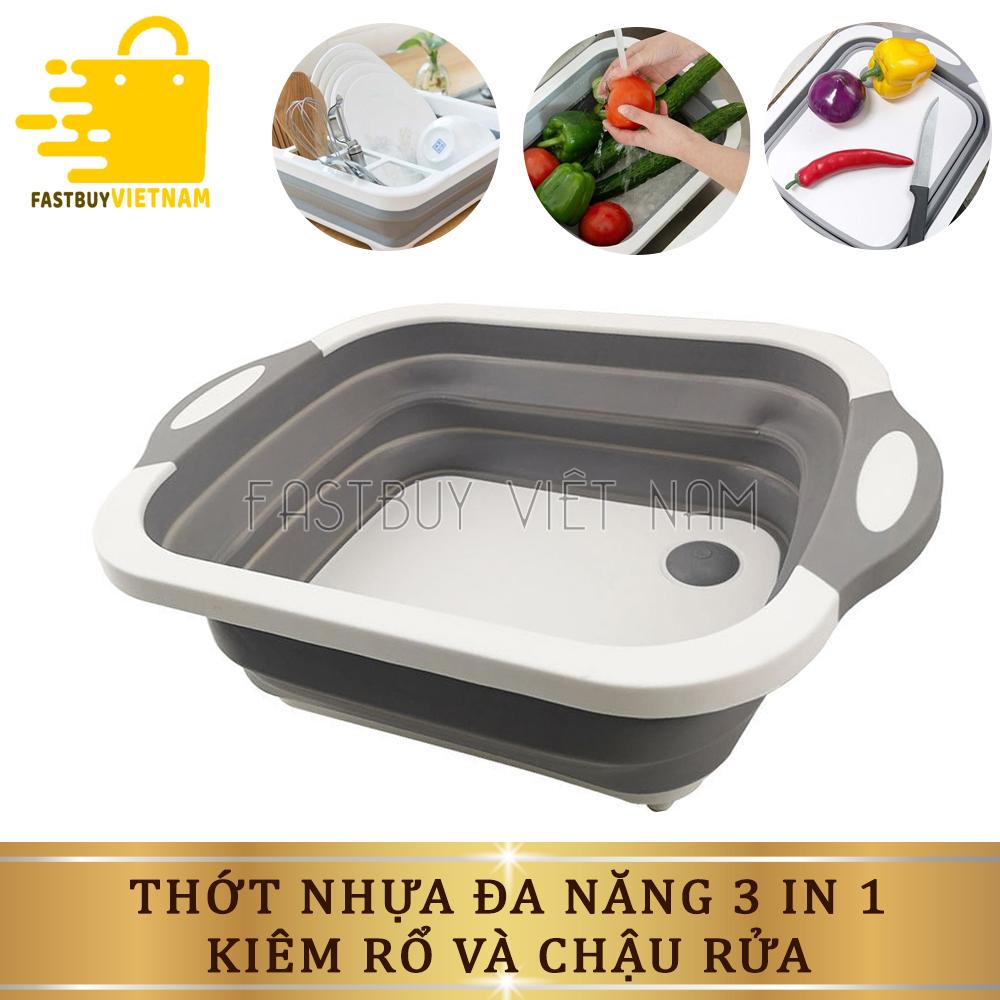 Thớt nhựa đa năng 3 in 1 kiêm chậu rửa,rổ đa năng,thớt siêu tiện dụng