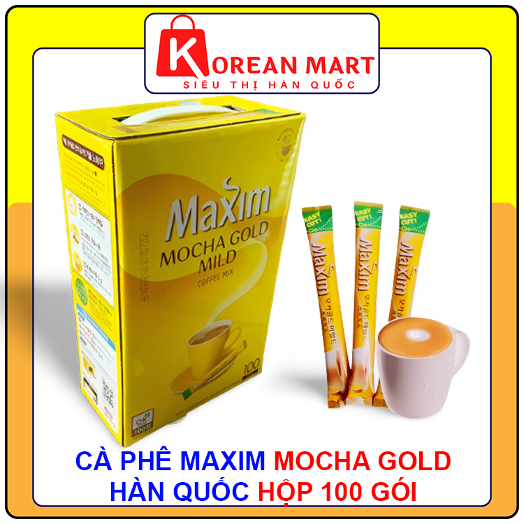 CÀ PHÊ MAXIM MOCHA GOLD HÀN QUỐC 100 GÓI (CÓ QUAI XÁCH LÀM QUÀ TẶNG)