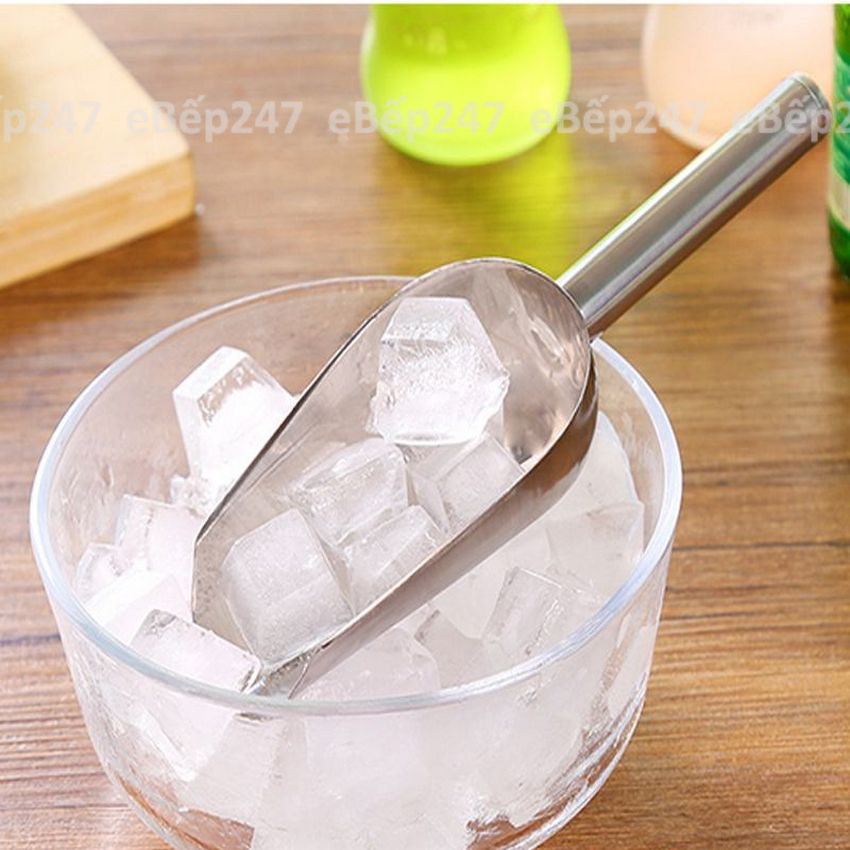 Muỗng inox múc đá, múc nguyên liệu loại tốt, cao cấp, siêu bền, sang trọng và tiện dụng - eBếp247