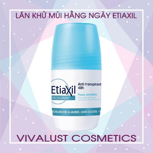 Lăn Khử Mùi Hằng Ngày ETIAXIL Deodorant Anti-Transpirant 48h Peaux Sensibles (50ml)
