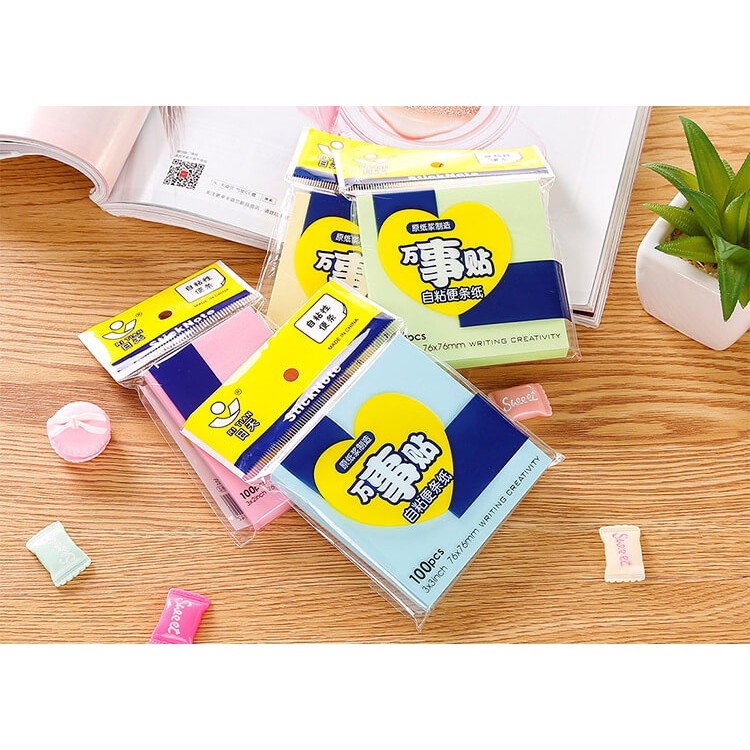 Tập 100 Tờ Giấy Nhớ Stick Giấy Note Titan Đa Sắc