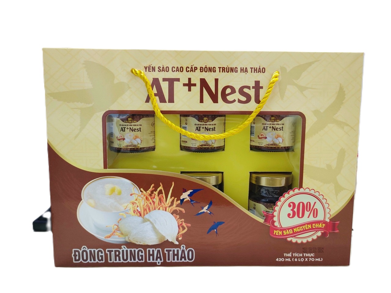 Nước Yến Sào EVERNEST CANXI 20% tổ yến siêu ngon (6 lọ x 70ml) (KHÔNG TÚI)