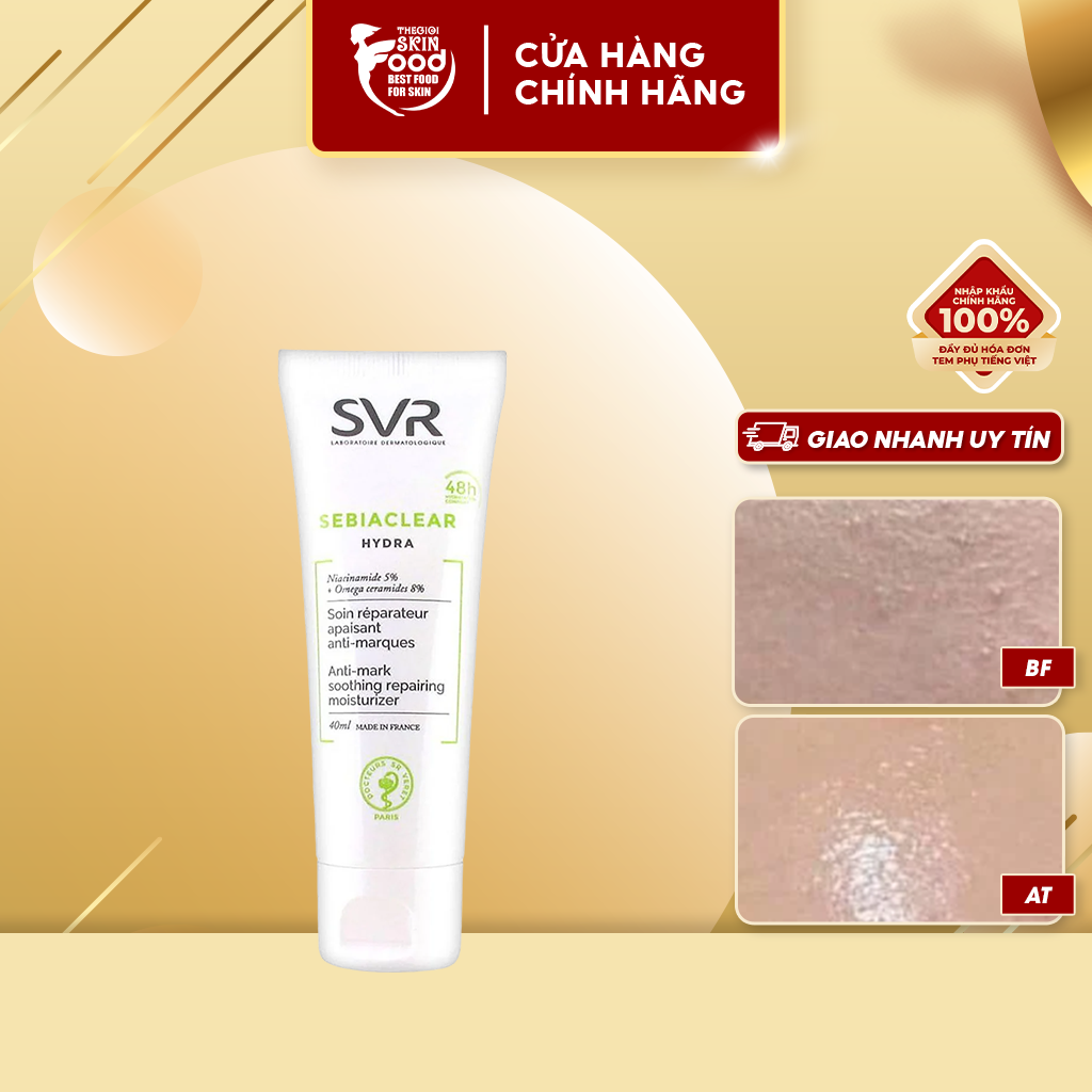 Kem dưỡng ẩm cho da dầu mụn, giảm thâm mụn svr sebiaclear hydra 40ml