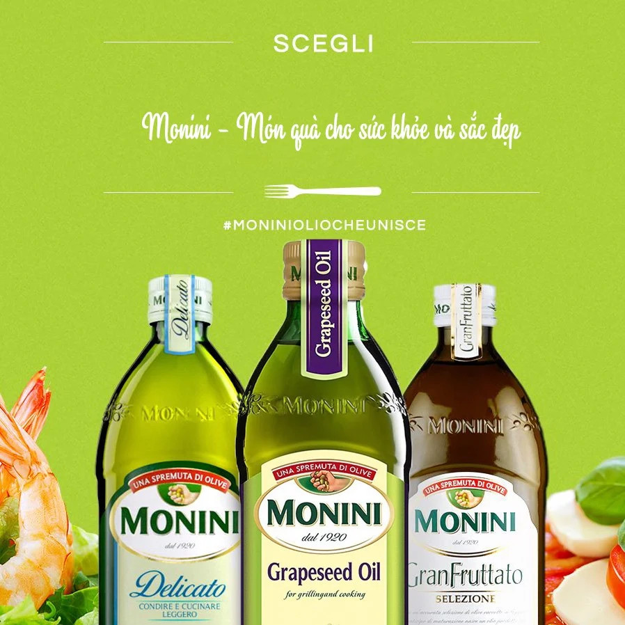 Dầu Hạt Nho Monini 500ml - Nhập Khẩu Ý | Monini Grapeseed Oil 500ml